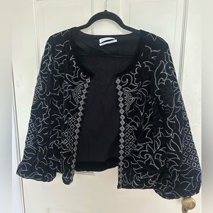 Urban outfitters embroidered velvet/velour jacket